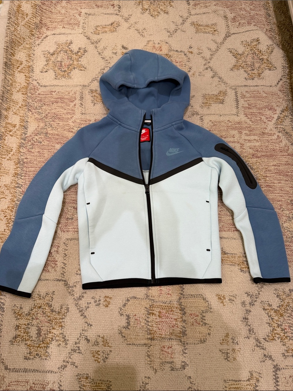 Nike Tech Kids Blue and Light Blue Hooded Zip Jacket